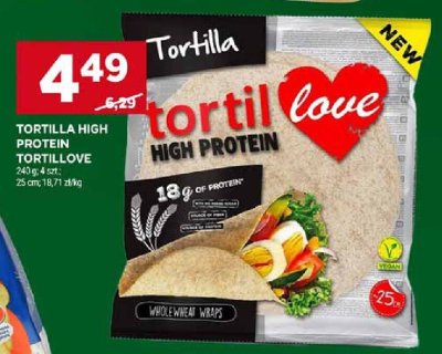 Tortilla High Protein Tortillove promocja w Stokrotka