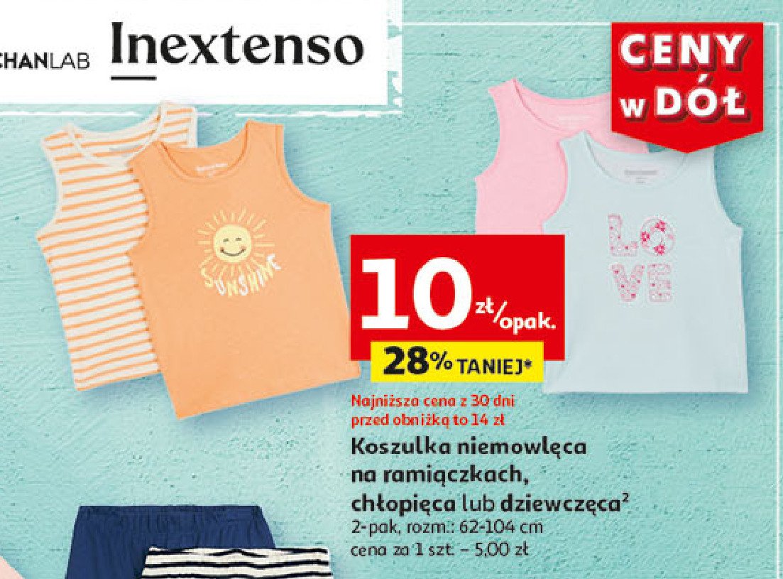 Koszulka niemowlęca chłopięca rozm. 62-104 cm Auchan inextenso promocja