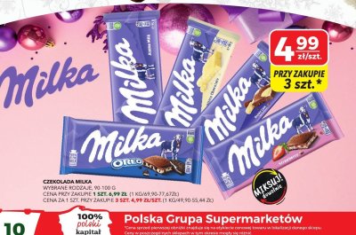 Czekolada Milka wybrane rodzaje promocja w Top Market