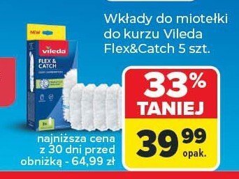 Wkłady do miotełki do kurzu Vileda Flex&Catch 5 szt. najniższa cena z 30 dni przed obniżką - 64,99 zł promocja w Carrefour
