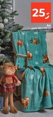 Koc świąteczny 130 x 160 cm promocja w Dealz