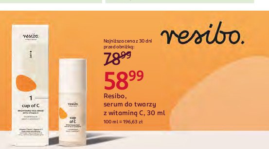 Serum do twarzy witamina c Resibo heyday promocja w Rossmann