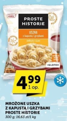 Mrożone uszka z kapustą i grzybami Proste Historie promocja w Groszek