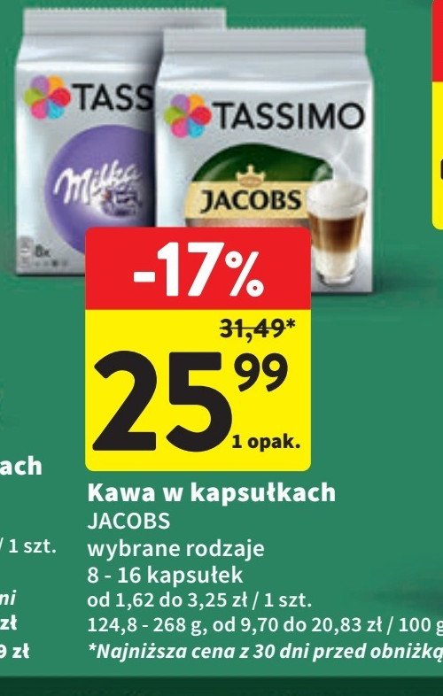 Kawa milka choco Tassimo promocja w Intermarche