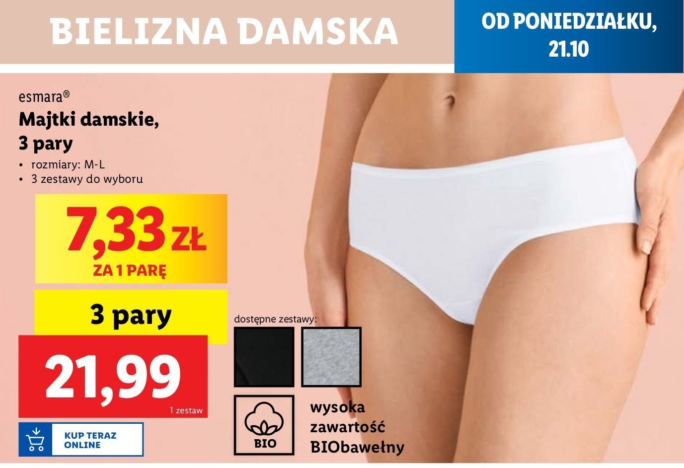 Majtki damskie m-l Esmara promocja