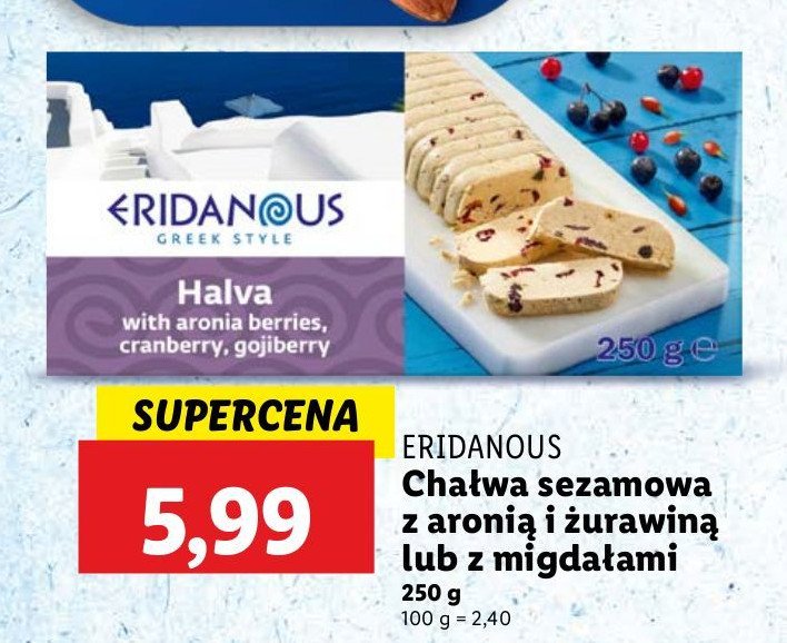 Chałwa z migdałami Eridanous promocja w Lidl