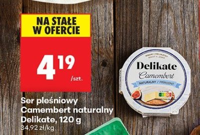 Ser pleśniowy Camembert naturalny 120 g promocja w Biedronka