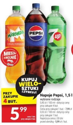 Napoje Pepsi, 1,5 l promocja w Twój Market