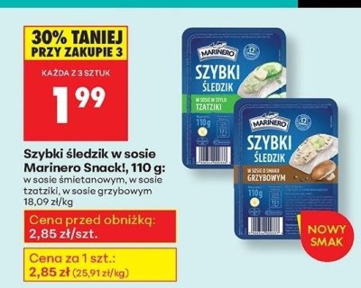 Szybki śledziik w sosie śmietanowym Snack promocja w Biedronka