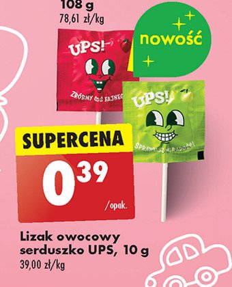 Lizak serduszko jabłkowy Ups! promocja