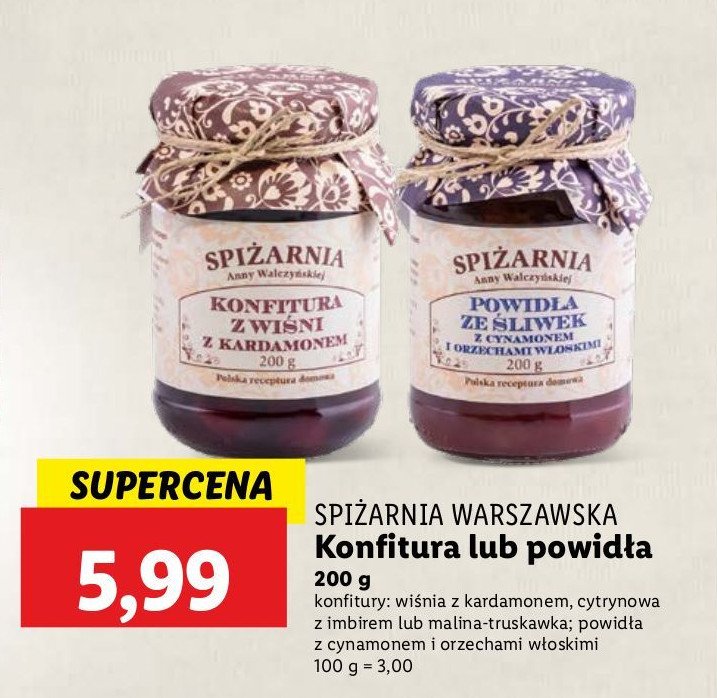Powidła z cynamonem i orzechami włoskimi Spiżarnia anny walczyńskiej promocja w Lidl
