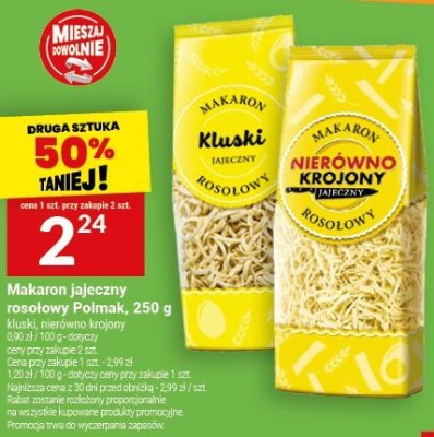 Makaron jajeczny krojony Polmak, 250 g promocja w Twój Market