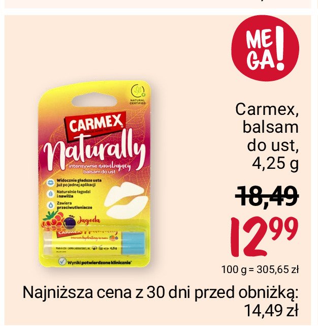 Balsam do ust jagoda CARMEX NATURALLY promocja