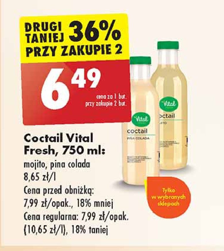 Koktail pina colada Vital fresh promocja