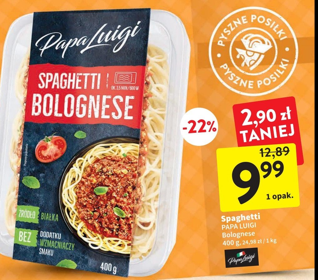 Spaghetti bolognese Papa luigi promocja