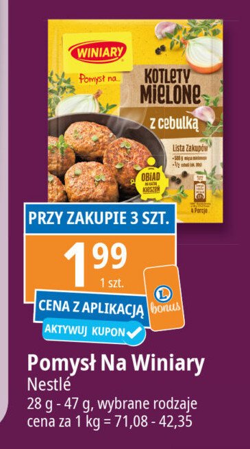 Kotlety mielone z cebulką Winiary pomysł na ... promocja w Leclerc