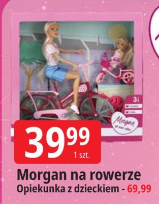 Morgan na rowerze Opiekunka z dzieckiem promocja w Leclerc