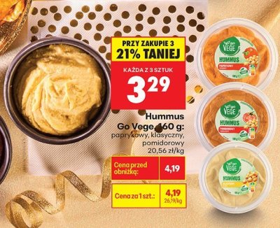 Hummus Go Vege, 460 g: klasyczny promocja w Biedronka