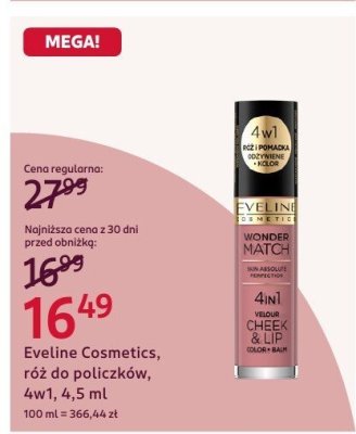 Róż do policzków Eveline Cosmetics 4w1, 4,5 ml promocja w Rossmann
