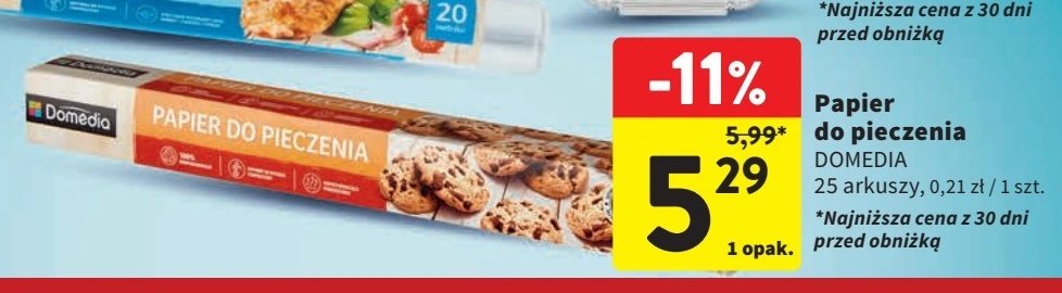 Papier do pieczenia DOMEDIA promocja w Intermarche