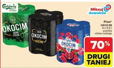 Piwo Okocim 4 x 0.5 l puszka różne rodzaje promocja w Carrefour