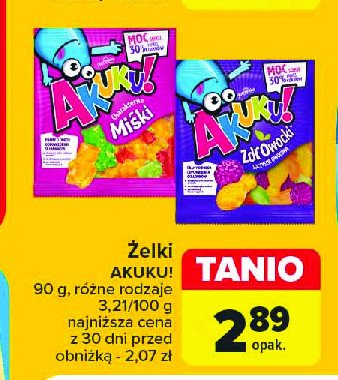 Żelki miśki o smaku owocowym Akuku! promocja