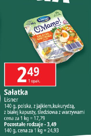 Sałatka warzywna z jajkiem Lisner o mamo! promocja w Leclerc