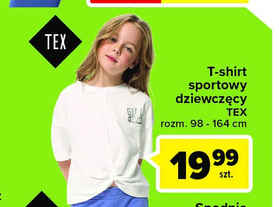 T-shirt sportowy dziewczęcy 98-164 cm Tex promocja