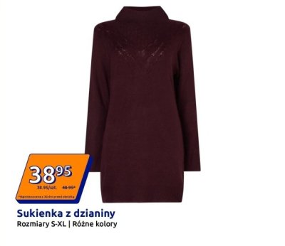 Sukienka z dzianiny rozmiary S-XL promocja w Action