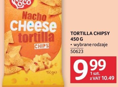 Tortilla chipsy Poco Loco Nacho Cheese 450 g promocja w Selgros