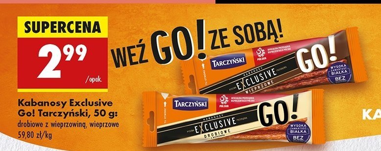 Kabanos wieprzowy Tarczyński exclusive go! promocja