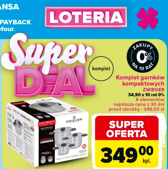 Komplet garnków black Zwieger promocja w Carrefour Market