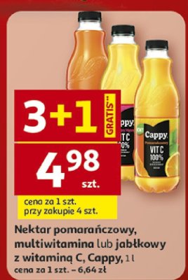 Nektar pomarańczowy, multiwitamina lub jabłkowy z witaminą C Cappy promocja w Auchan