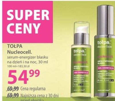 Serum energizer blasku TOLPA Nucleocell. dermo face na dzień i na noc promocja w Hebe