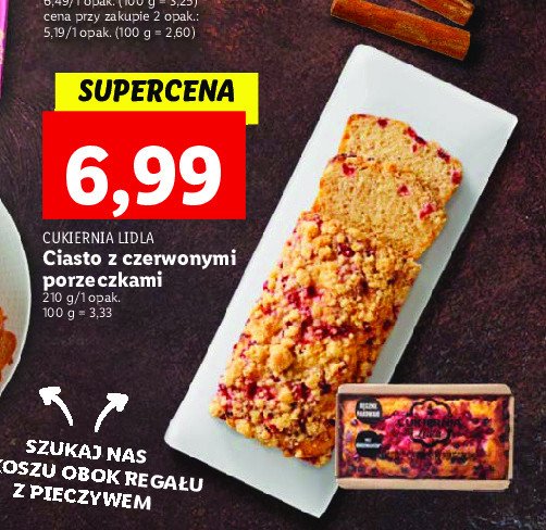 Ciasto z czerwonymi porzeczkami Cukiernia lidla promocja