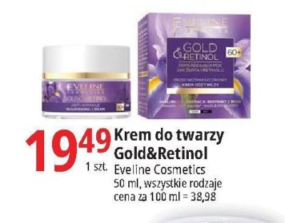 Krem odżywczy na dzień i noc 60+ Eveline gold & retinol promocja