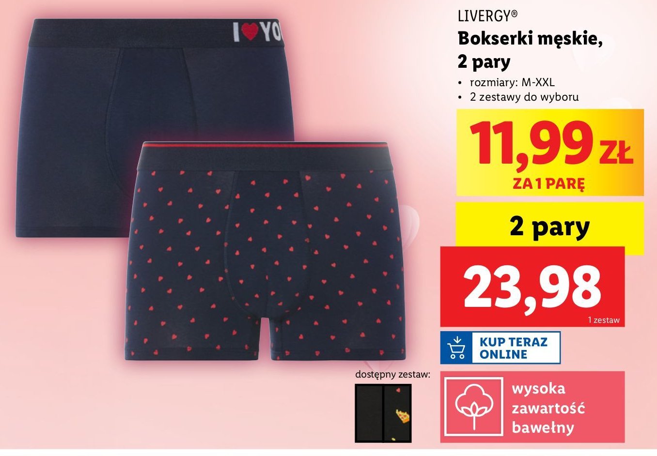 Bokserki rozm. m-xxl Livergy promocja w Lidl