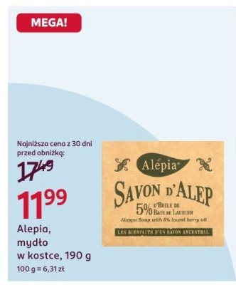 Mydło w kostce Alepia, 190 g promocja w Rossmann
