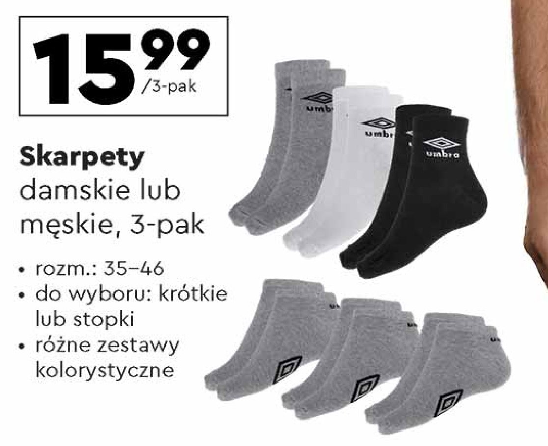 Stopki męskie 35-46 Umbro promocja