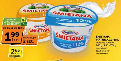 Śmietana Piątnica 12-18% promocja w Groszek