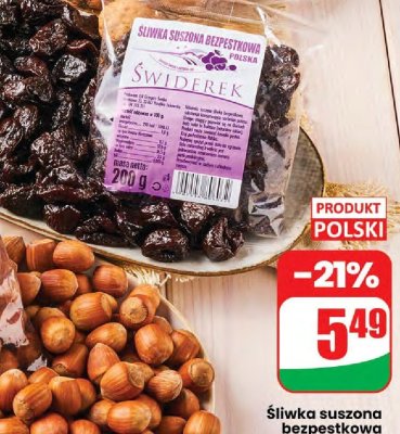 Śliwka suszona bezpestkowa  promocja w Dino