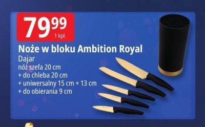 Noże w bloku Ambition Royal Dajar promocja w Leclerc