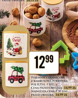 Pojemnik ceramiczny z bambusową pokrywką poj. 0.55 l promocja w Dino