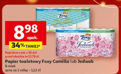 Papier toaletowy Foxy Camilla lub Jedwab 8 rolek promocja w Auchan