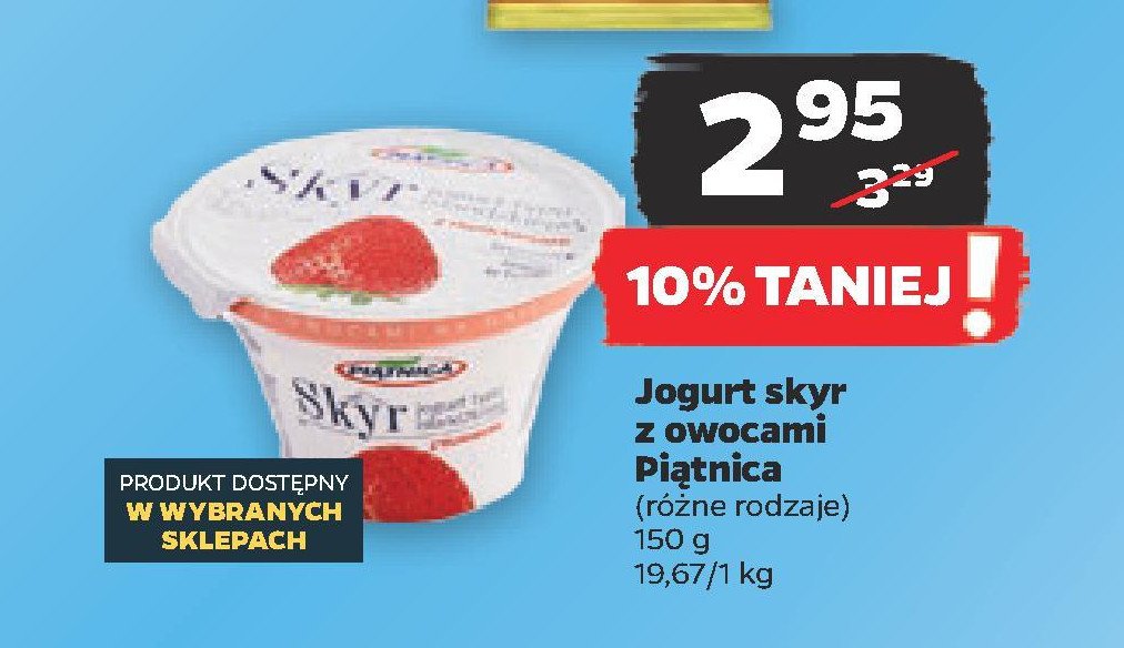 Jogurt typu islandzkiego truskawkowy Piątnica skyr promocja