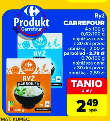 Ryż parboiled długoziarnisty Carrefour promocja