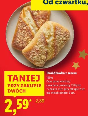 Drożdżówka z serem promocja w Lidl
