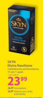 Prezerwatywy SKYN Ekstra Nawilżane nielateksowe promocja w Hebe