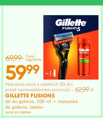 Żel do golenia + maszynka do golenia + etui Gillette fusion 5 promocja