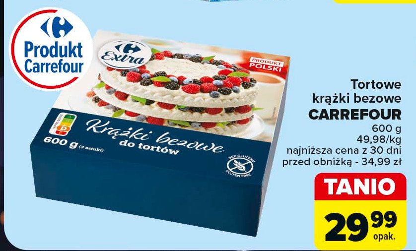 Krążki bezowe do tortów Carrefour extra promocja